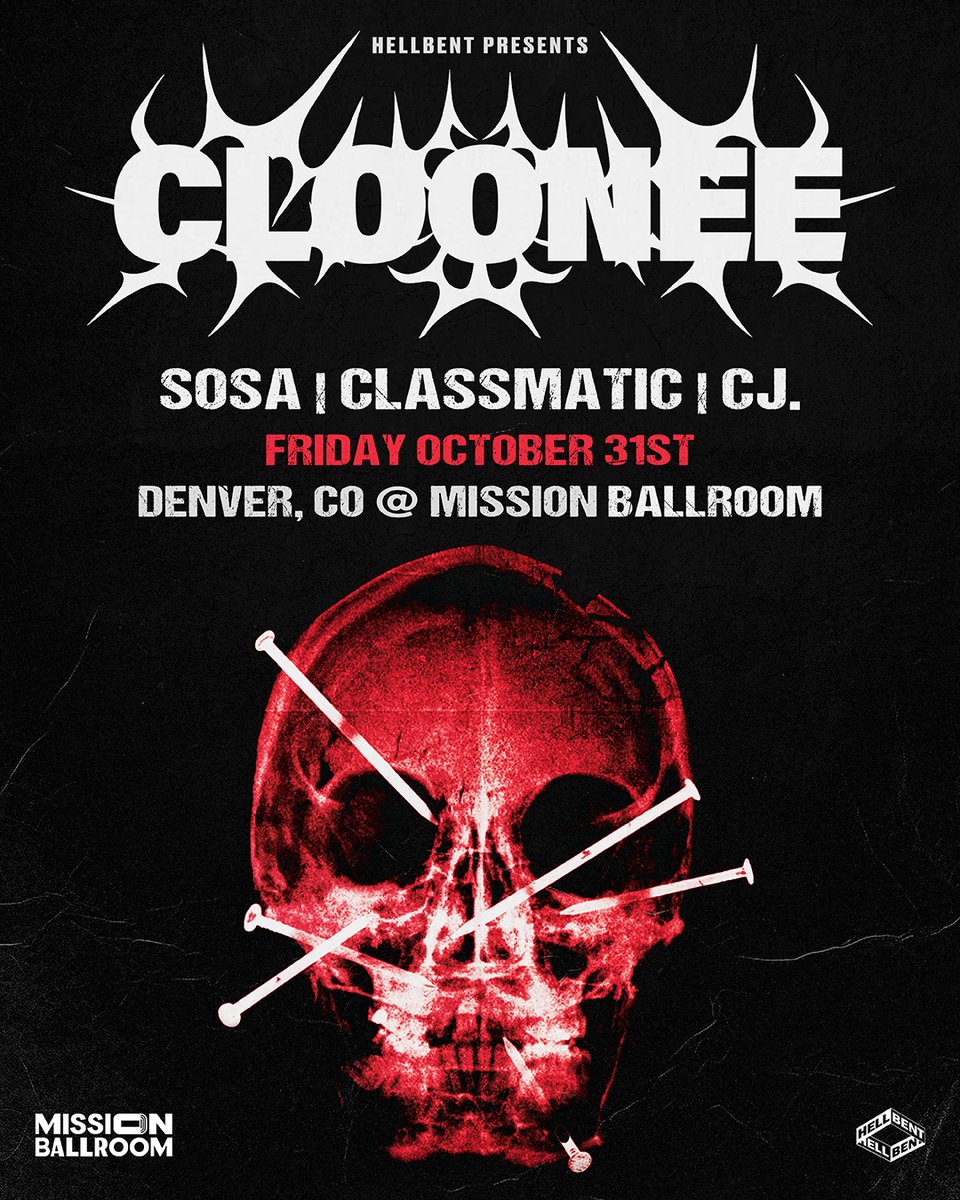 🚨Support added🚨

SOSA, Classmatic, and CJ. will be joining <a href="/Clooneeuk/">Cloonee</a> on Halloween Night at Mission Ballroom👻

Tickets: socialXPRMNT.com