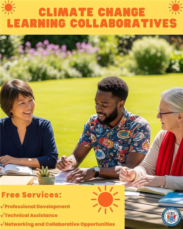 NJ PUBLIC SCHOOL TEACHERS: Summer learning is here! Get a stipend for attending FREE professional development provided by the New Jersey Department of Education’s Climate Change Learning Collaboratives! Learn more: tinyurl.com/39njwhzd #ClimateChangeEducation #ClimateEd