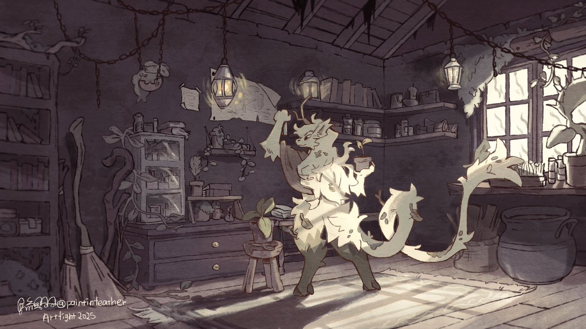 paintinfeather's tweet image. revenge for @_Shellani_ 🌿

#artfight #artfight2025