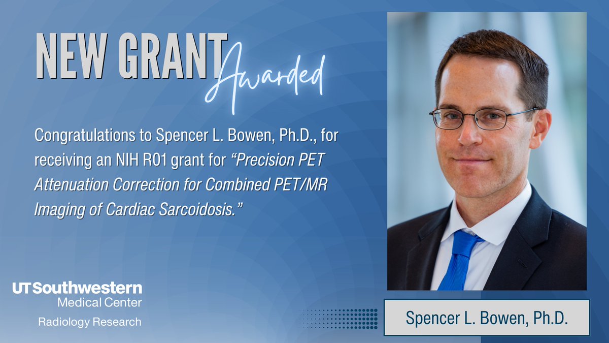 🎉Congratulations to <a href="/sl_bowen/">Spencer L. Bowen</a>  for receiving an NIH R01 grant supporting his innovative work! #radiology