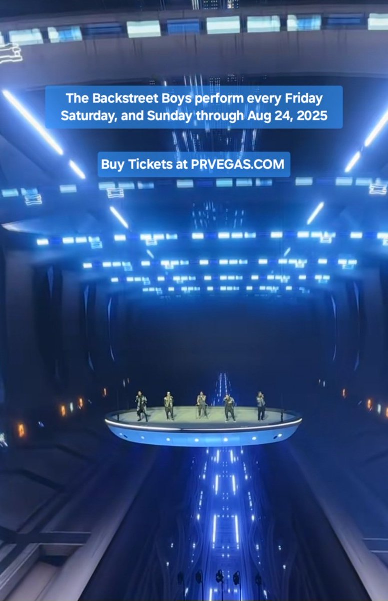☆
The Backstreet Boys @ Sphere
THREE MORE SHOWS ADDED! Due to overwhelming demand, we’ve added our three FINAL shows of 2025 on August 22, 23, and 24 to our Into The Millennium Sphere residency!

Every Friday, Saturday, Sunday 
prvegas.com/the-backstreet…
☆