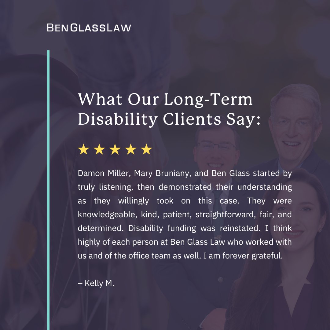 And we’re grateful right back. 🙏 Thank you, Kelly, for trusting Damon, Mary, and Ben with your long-term disability case. Your message highlights the heart of our team: listening, fighting, and caring. 💼💙