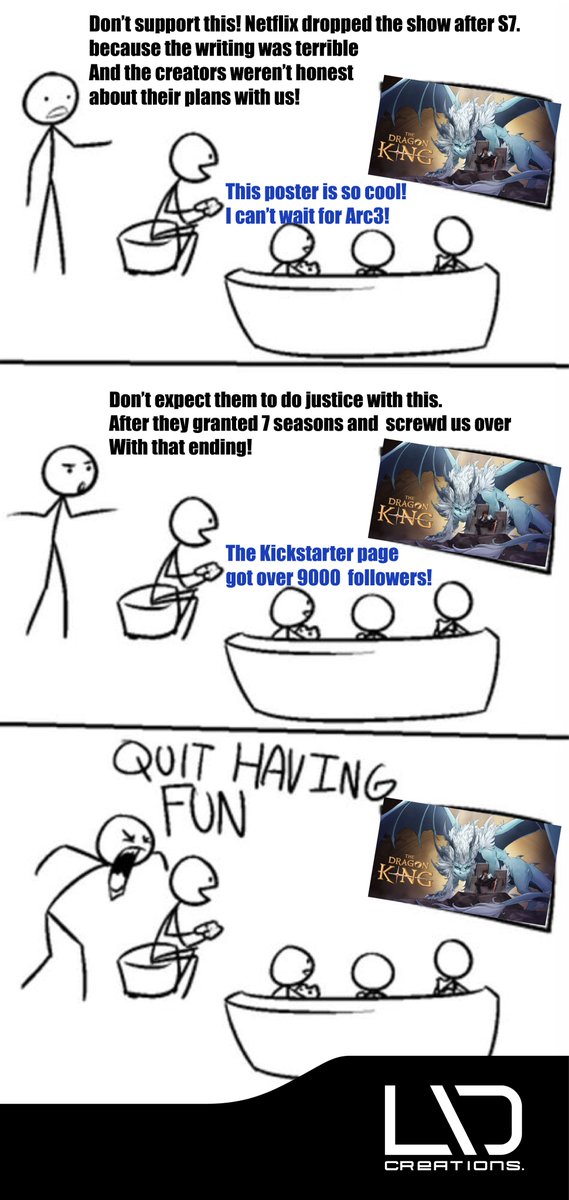 LiptkDvid1's tweet photo. Since the release of TDK, I have seen so many smug and overly cynical reactions to the new show that I had to comment on them: 
It's fine if you don't want to donate to this for whatever reason, but don't ruin others' fun and joy out of pure bitterness! #Arc3 #TDP #TDK https://t.co/qUKv5GJvKb