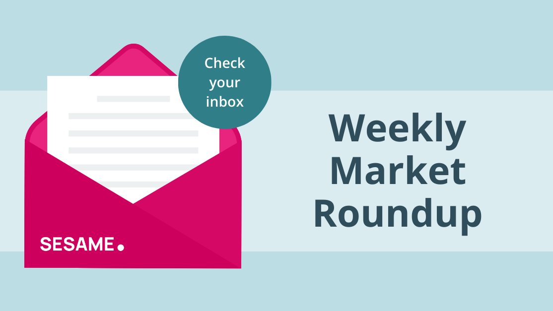 Did somebody say market roundup?

This weeks edition of the Sesame market roundup has just been emailed to you! Take a look at your inbox and discover all the latest news and insights from across the market.

#Sesame #MarketRoundup #TogetherWeCan