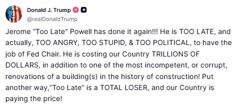 Trump la tocca piano su Powell.