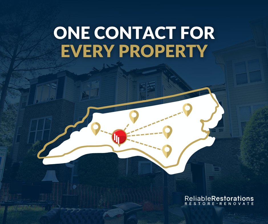 RestoreRenovate's tweet photo. Managing multiple properties is tough. We make it easier.

Regional managers trust Reliable Restorations as their single contact point across every site. One team. One plan. One less thing to worry about.

✅ Simplify your restoration process when it matters most. https://t.co/huve6VkBkW