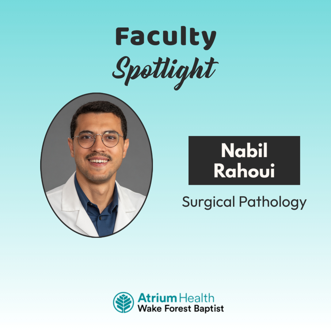 🌟 Faculty Spotlight: Dr. Nabil Rahoui! 🌟

See this Instagram photo by @wakepath instagram.com/p/DMxs9gCAjvy/…

#Pathology #WakeForest #AtriumHealth #WFUSOM #FacultySpotlight