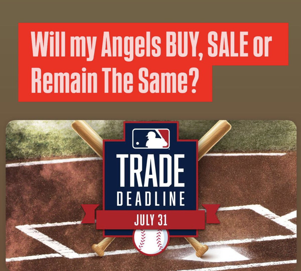 TRADE DEADLINE 3pm TODAY. Let’s Go Angels! #TradeDeadline