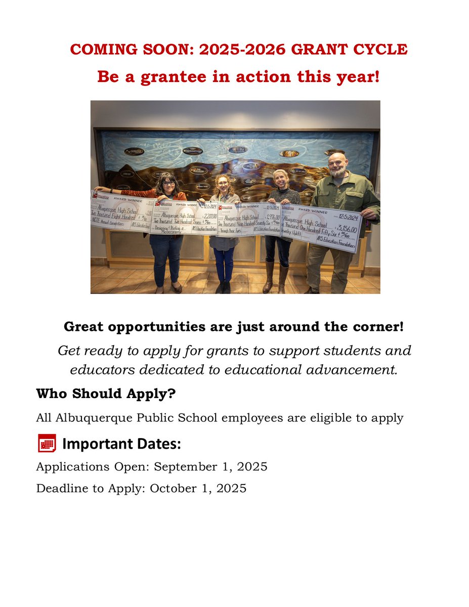 We're thrilled to announce exciting new funding opportunities designed to transform student experiences and enhance academic success across a wide range of focus areas. These grants aim to support innovative programs, projects, and initiatives that make a real impact.