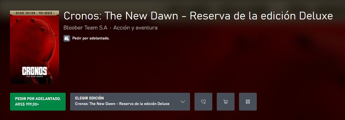 Precio BUG!🪲

Se puede comprar "Cronos" por adelantado. Un jueguitor que promete. $1000 + imp. la edición Deluxe en xbox, y es play anywhere PC + Consola.

xbox.com/es-AR/games/st…
