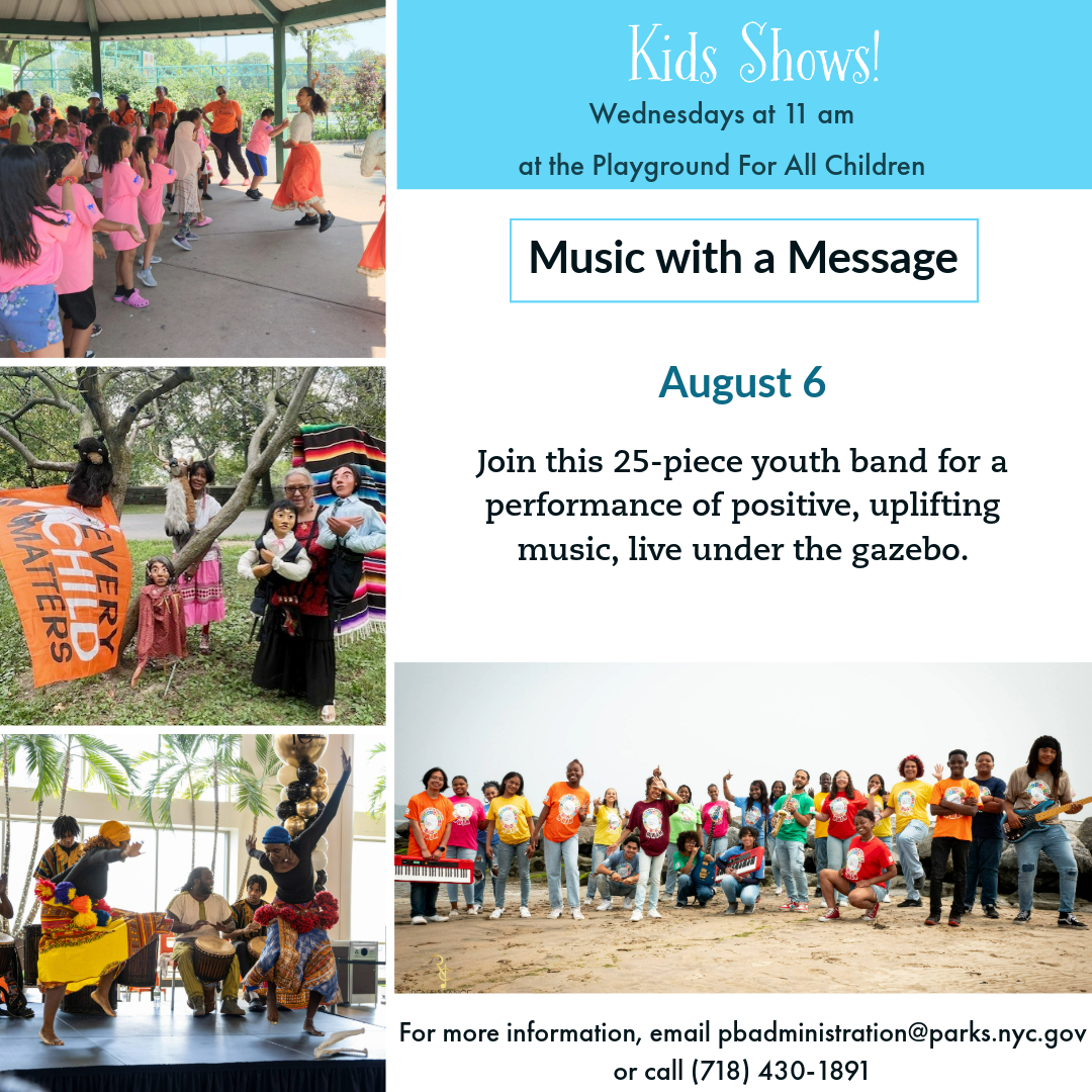 Join us Wednesday, 8/6,  in the shade of the gazebo for Music with a Message, a 25-member Youth Band.

This event is free.
