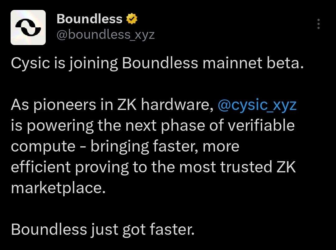 my two favorite guys are teaming up to accelerate zk proofs

<a href="/cysic_xyz/">Cysic</a> 🤝 <a href="/boundless_xyz/">Boundless</a> 

gmsor 
gberry