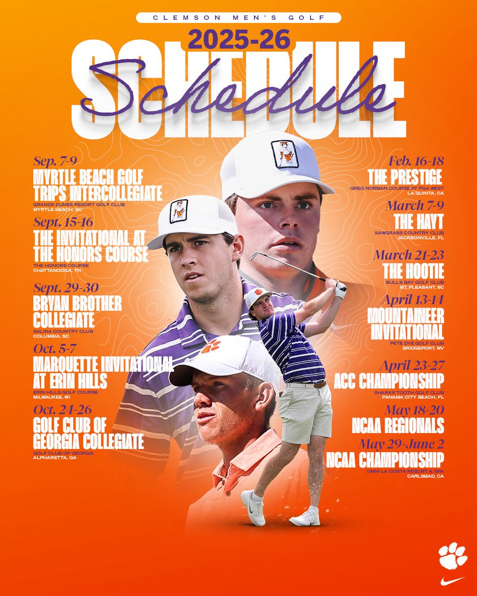 ￼🚨 Our 2025-26 schedule is here!! 🚨￼ 

📰: clemsontigers.com/clemson-mens-g…