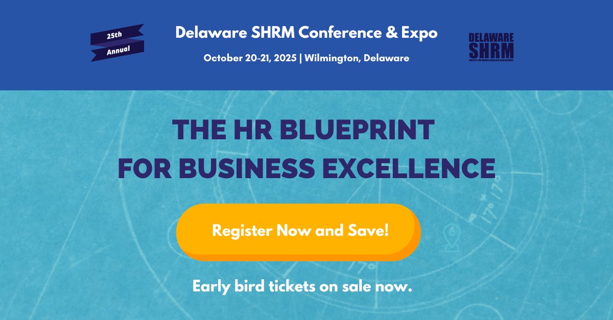 This is it—the final day to save on the 25th Annual Delaware SHRM Conference &amp; Expo. Early-bird pricing ends tonight at midnight. Register today to lock in your ticket. Don’t let this moment slip by—your future self will thank you. loom.ly/DLULIls
