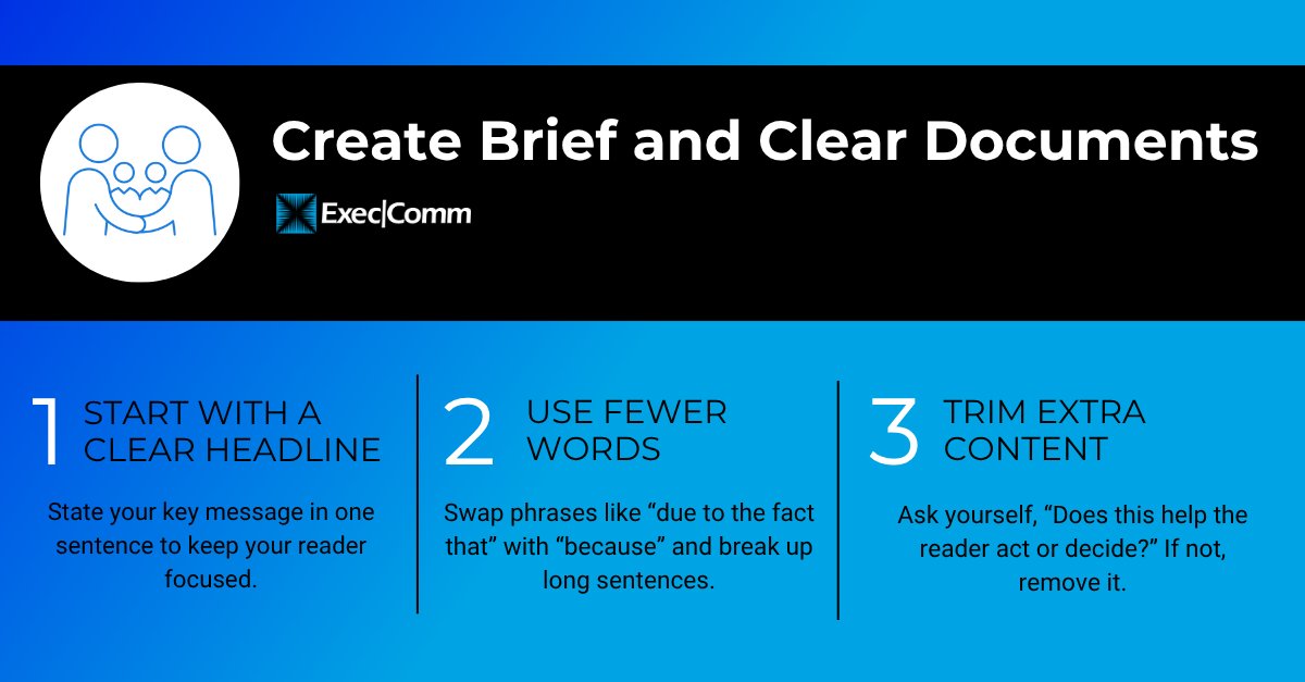 ✍️ Writing doesn’t have to be slow or overwhelming.

Exec|Comm’s Write for Results workshop provides the tools to write clear, focused documents, fast. 

Sign up to get results: ow.ly/ZwqN50WuLuX

#WritingTips #ProfessionalDevelopment #ExecComm