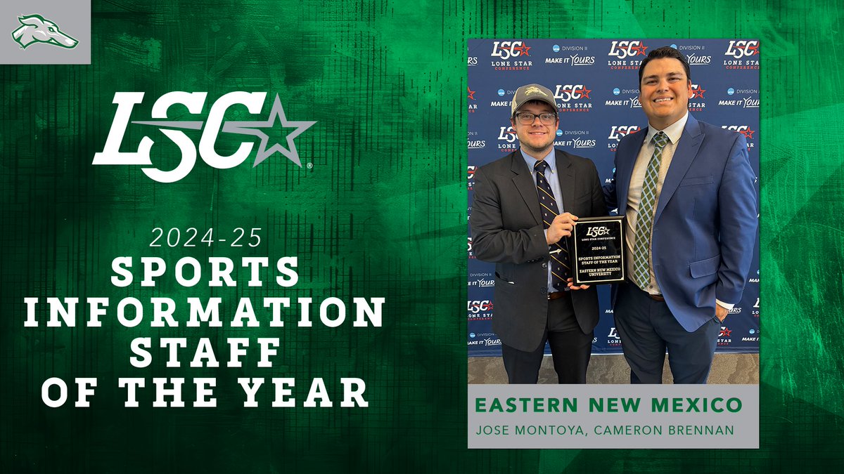 LoneStarConf's tweet photo. Eastern New Mexico is the 2024-25 Lone Star Conference 𝒮𝓅𝑜𝓇𝓉𝓈 𝐼𝓃𝒻𝑜𝓇𝓂𝒶𝓉𝒾𝑜𝓃 𝒮𝓉𝒶𝒻𝒻 𝑜𝒻 𝓉𝒽𝑒 𝒴𝑒𝒶𝓇. 💻🌟

🔗 https://t.co/ztxJNEkzOU

#MakeItYours @CollSportsComm https://t.co/72KBHEiGGh