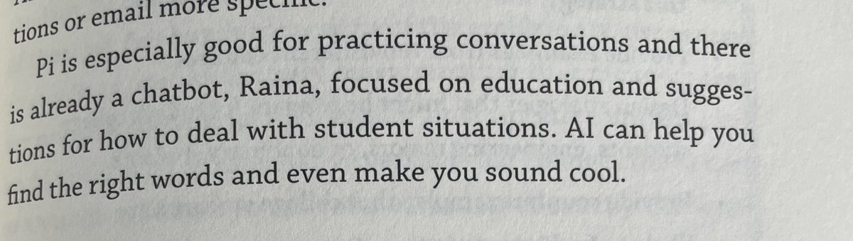 Reading a book about teaching with AI and learning how it can make me sound cool. This could have been useful in high school.