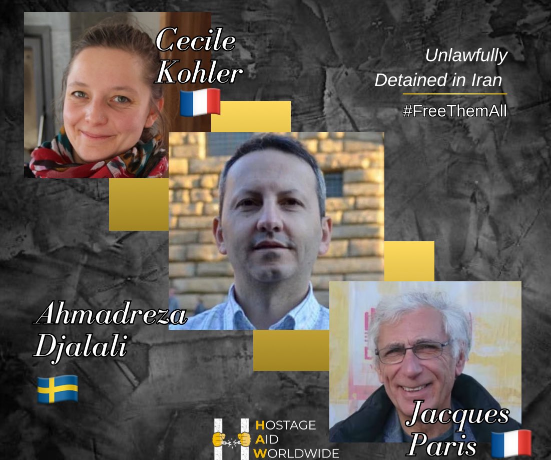 Where are 🇸🇪 Ahmadreza Djalali, 🇫🇷 Cecile Kohler &amp; Jacques Paris?
Why the deafening silence around their location &amp; whereabouts?
This is not the time for hesitation. The era of hostage diplomacy must end; and it requires unity, resolve, &amp; immediate action.
We urgently call on