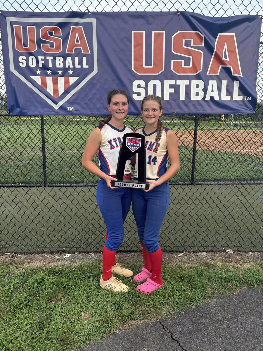 I am very proud of my team and I for finishing in 4th place at the largest USA nationals in the United States so far. We went 7-0 in a row with our high softball IQ and skill to get us ahead in games. We lost one game which put us in the losers bracket where we fought hard and