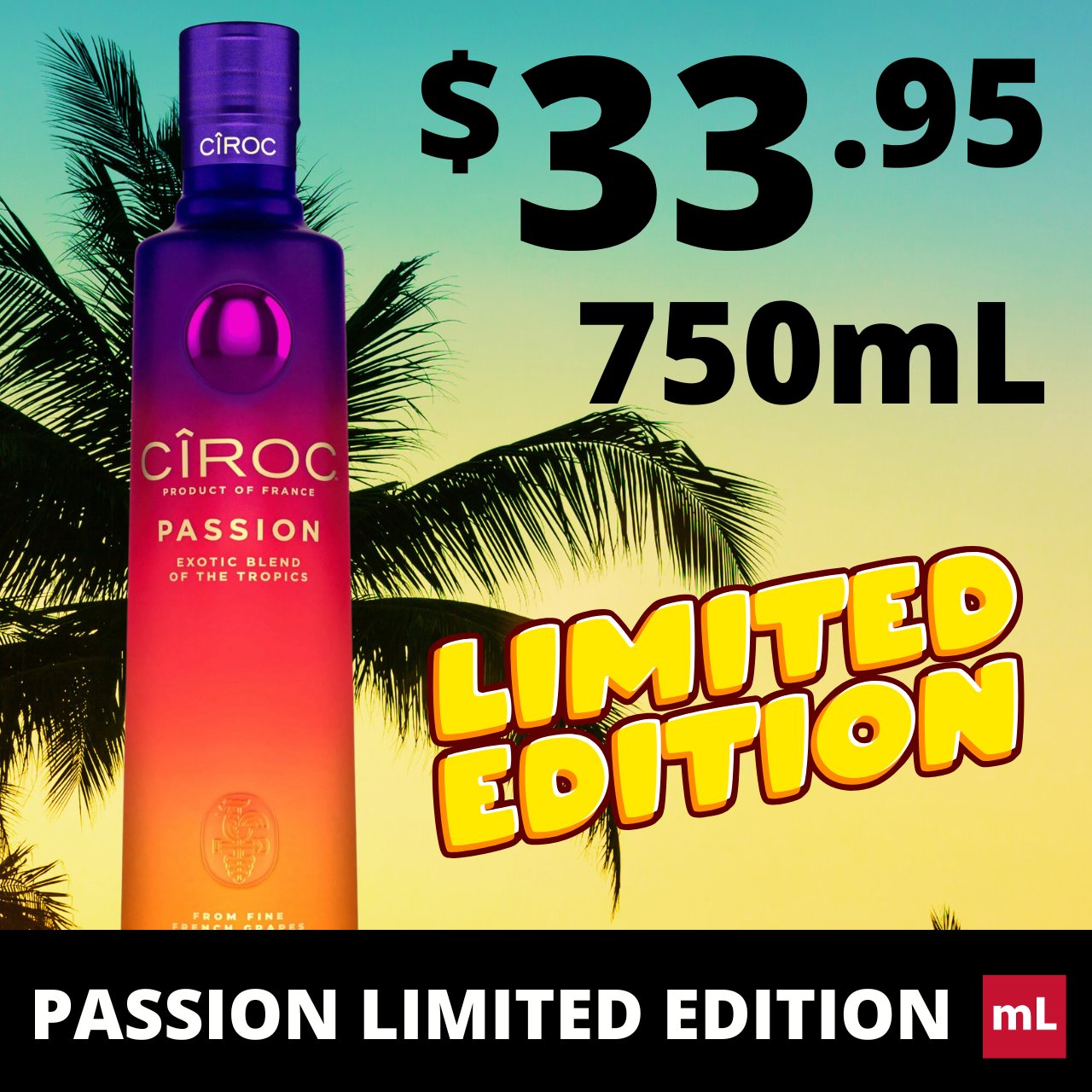 パフシロック限定味Ciroc パッションPassionウォッカVodka Ciroc Passion Vodka