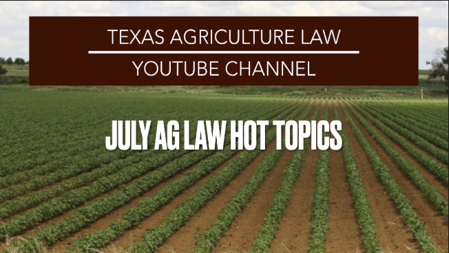 The July episode of Ag Law Hot Topics is out now!

We cover the EPA's dicamba proposal, the One Big Beautiful Bill Act, updates on Prop 12, and new carbon markets resources.

Watch the full episode here:

youtu.be/MzhK39JvIXw