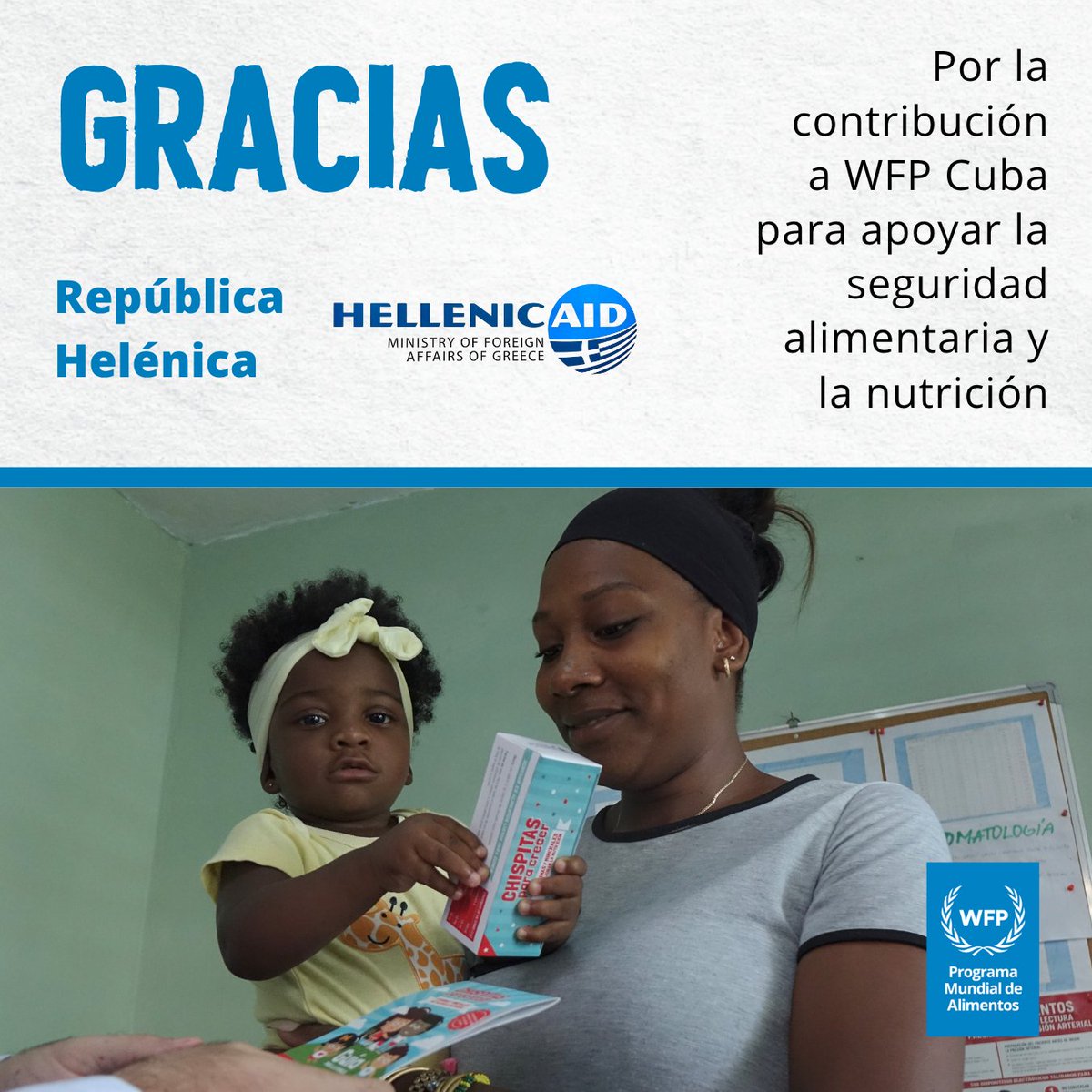 WFP Cuba (@wfp_cuba) on Twitter photo Agradecemos al Gobierno de Grecia🇬🇷 <a href="/GreeceMFA/">Υπουργείο Εξωτερικών</a> su contribución de 70 mil euros a #WFPCuba
Estos fondos se utilizarán para la compra de micronutrientes en polvo (mezcla de vitaminas y minerales), que permiten que niños y niñas estén en mejores condiciones para prevenir la anemia. Agradecemos al Gobierno de Grecia🇬🇷 <a href="/GreeceMFA/">Υπουργείο Εξωτερικών</a> su contribución de 70 mil euros a #WFPCuba
Estos fondos se utilizarán para la compra de micronutrientes en polvo (mezcla de vitaminas y minerales), que permiten que niños y niñas estén en mejores condiciones para prevenir la anemia.