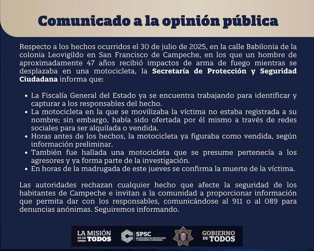 🚨COMUNICADO OFICIAL🚨
31/07/2025