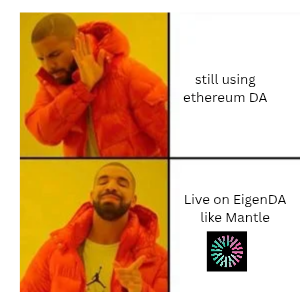 threadingfinese's tweet photo. When other L2s say “we’re exploring modular rollups” but Mantle is already live on EigenDA 😏

#Mantle #L2Narrative #MNT https://t.co/tFIwCzyj8y