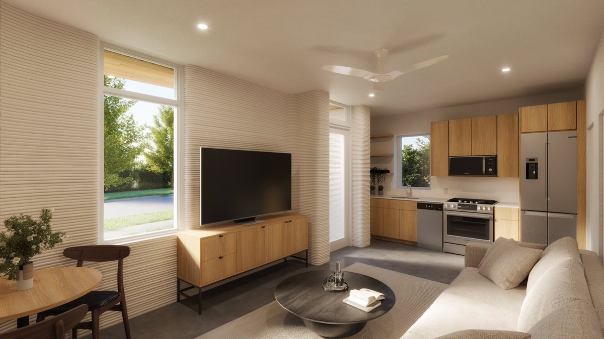 ICON3DTech's tweet image. More ICON Homes now printing in Austin with three of the one-bedroom homes starting at $195K as part of the Mueller Affordable Homes Program. iconbuild.com/newsroom/icon-…