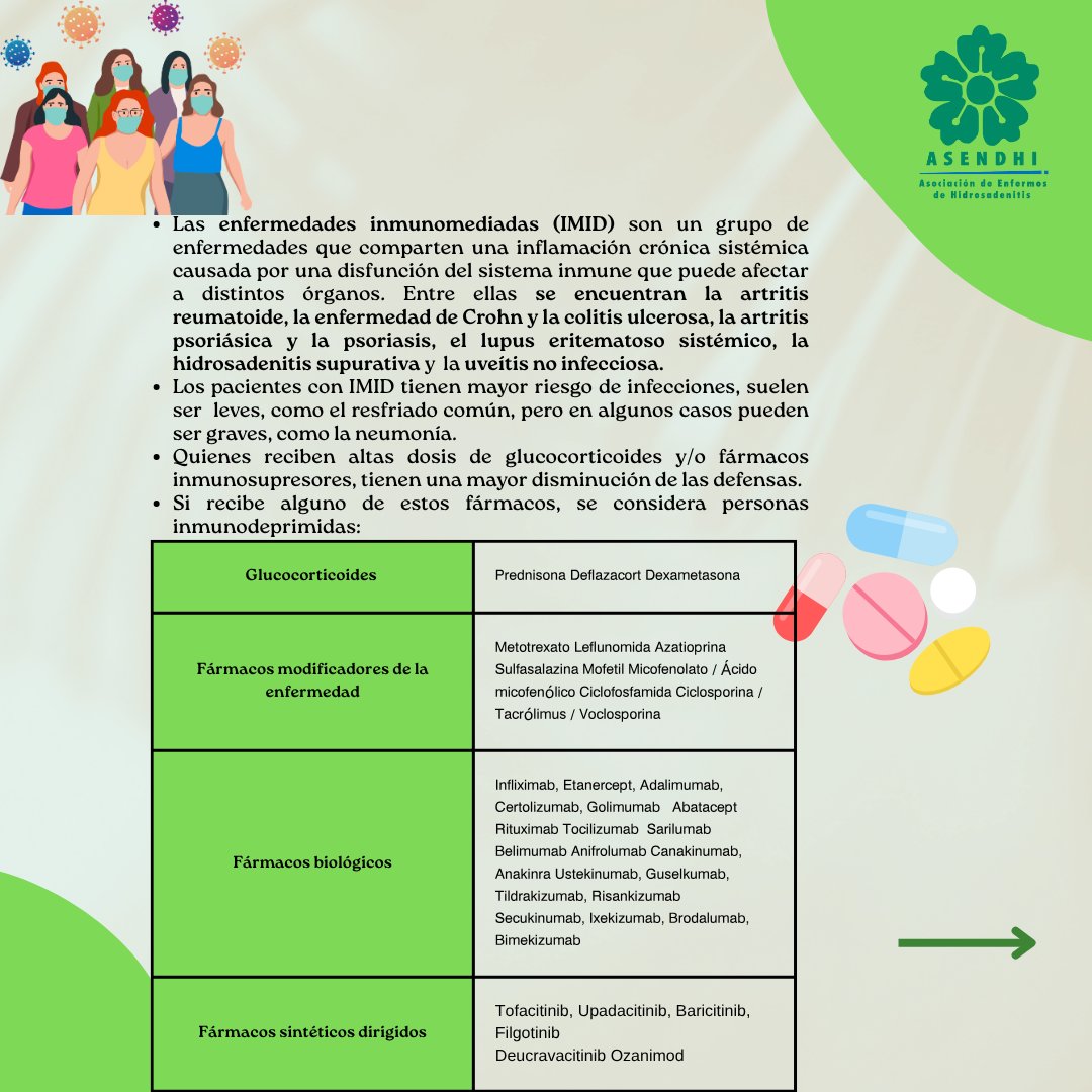 💉 Vacunarte es protegerte.
Si tienes una enfermedad inmunomediada, es clave seguir un calendario vacunal adaptado a tu situación.
Evita complicaciones y habla con tu médico/a, enfermera/o sobre qué vacunas son seguras y recomendadas para ti.