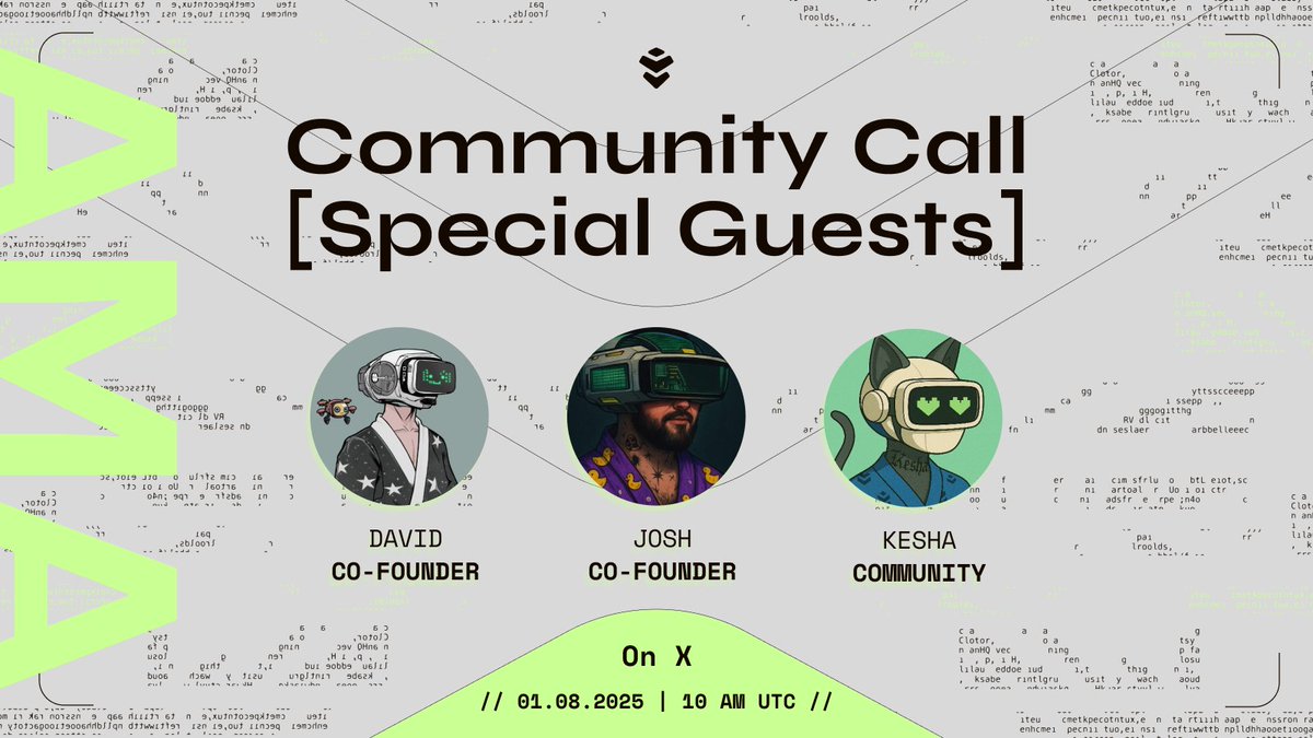 Warden (@wardenprotocol) on Twitter photo Tomorrow is a big day for our Community Call! 🔥
Join us for major alpha and fresh updates 🚀
This Friday, we’ve got not one but two special guests: <a href="/WorldWideWarden/">David | Warden</a>, joined by <a href="/JoshGoodbody/">Josh | Warden Protocol</a> from the founding team — both joining @akash_mishka! 🎙️
What will we talk about?
🔥 The Tomorrow is a big day for our Community Call! 🔥
Join us for major alpha and fresh updates 🚀
This Friday, we’ve got not one but two special guests: <a href="/WorldWideWarden/">David | Warden</a>, joined by <a href="/JoshGoodbody/">Josh | Warden Protocol</a> from the founding team — both joining @akash_mishka! 🎙️
What will we talk about?
🔥 The