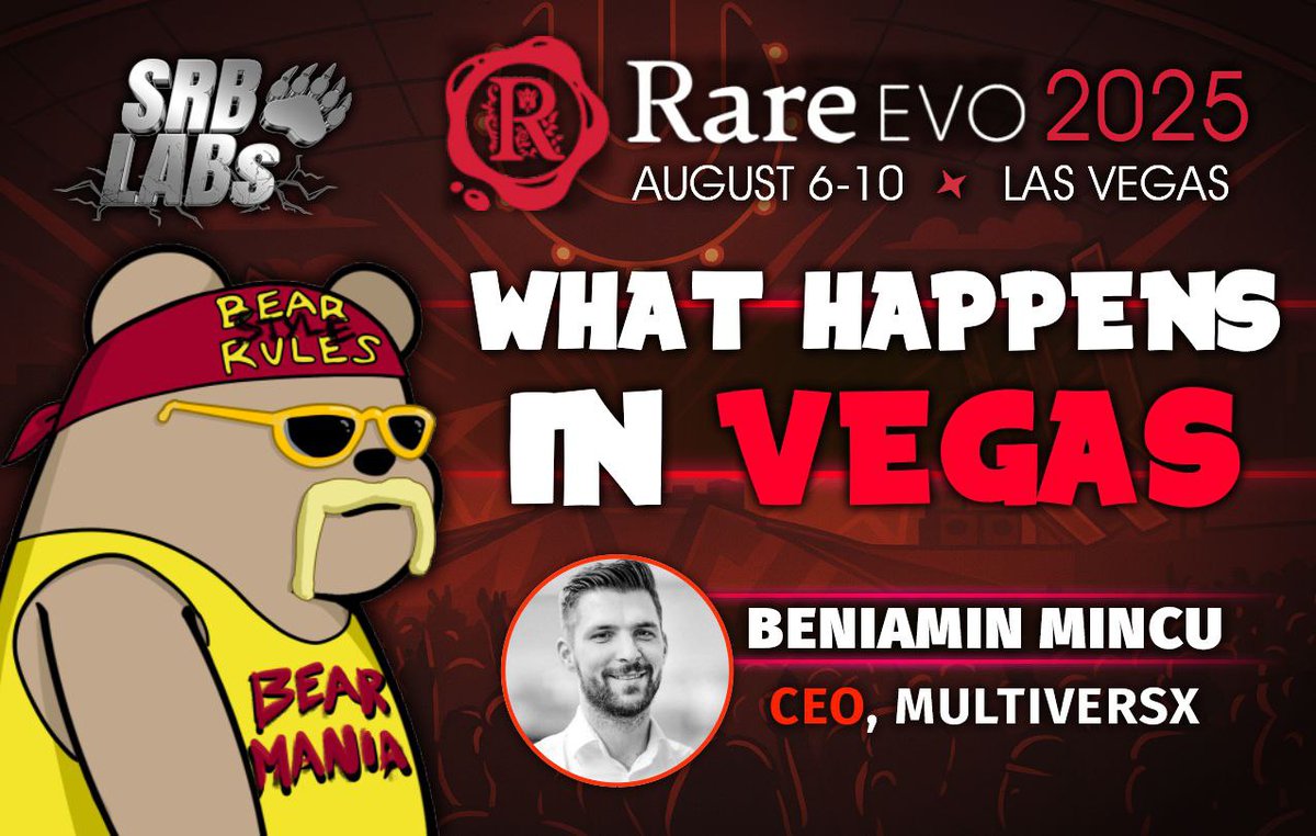 SuperRareBears $RARE $HYPE #MultiversX #Solana (@superrare_bears) on Twitter photo In 6 days time SRB labs are going to Vegas!
We will be actively promoting #MultiversX & $SUI ecosystems.
Expect excitement, something coming to $SUI mainnet ๐, engagement, prizes & some great pics
<a href="/RareEvo/">Rare Evo: A Blockchain Event</a> <a href="/CaesarsPalace/">Caesars Palace</a> are you ready for the ๐ป? <a href="/realProEGLD/">๐บ๐ธ ProEGLD๐ ๐บ๐ธ SuperRareBears ๐</a>
$EGLD $SUI In 6 days time SRB labs are going to Vegas!
We will be actively promoting #MultiversX & $SUI ecosystems.
Expect excitement, something coming to $SUI mainnet ๐, engagement, prizes & some great pics
<a href="/RareEvo/">Rare Evo: A Blockchain Event</a> <a href="/CaesarsPalace/">Caesars Palace</a> are you ready for the ๐ป? <a href="/realProEGLD/">๐บ๐ธ ProEGLD๐ ๐บ๐ธ SuperRareBears ๐</a>
$EGLD $SUI