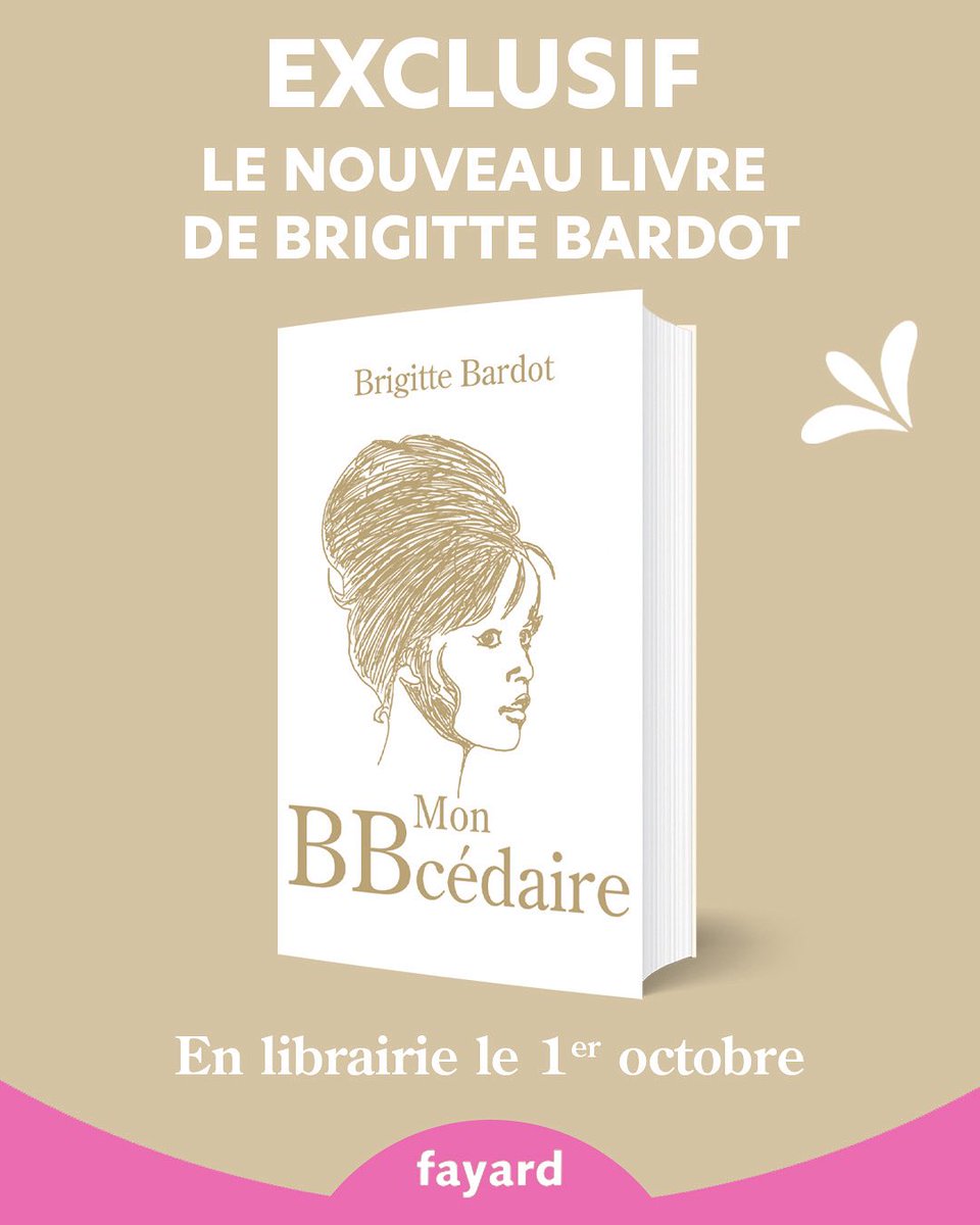 EXCLUSIF Brigitte Bardot signe son BBcédaire.
Un livre unique et exceptionnel.📖

Libre, insolent et profondément intime. 
Brigitte Bardot dévoile son monde : ses émotions, ses colères, ses combats. 
Lettre après lettre, elle se raconte sans filtre, entre éclats de vie et éclats