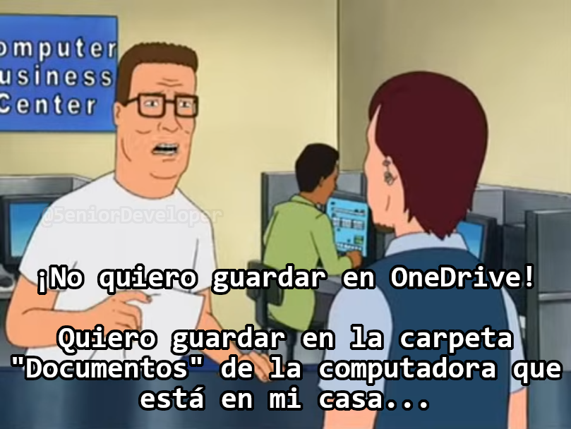 5eniorDeveloper's tweet photo. Maldito Microsoft, ¿quién fue el genio que decidió que los documentos se guarden por default en onedrive? https://t.co/F3sYpI2tXi