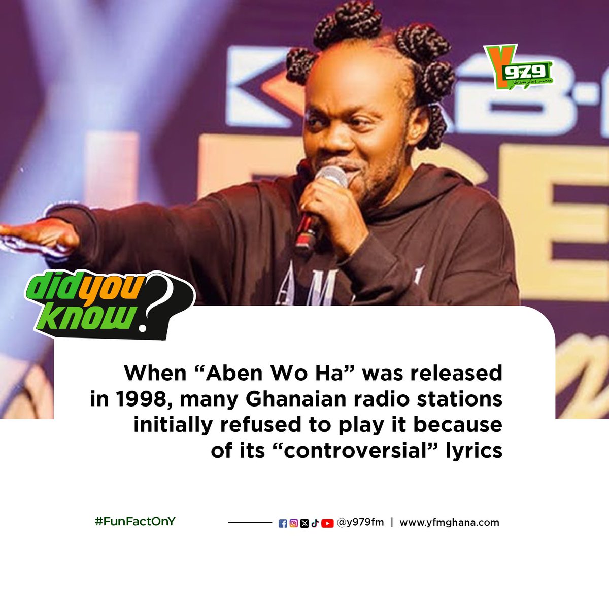 Did you know? When “Aben Wo Ha” was released in 1998, many Ghanaian radio stations initially refused to play it because of its “controversial” lyrics. But despite the ban, the song became a massive underground hit — spreading like wildfire through cassette tapes and nightclubs,