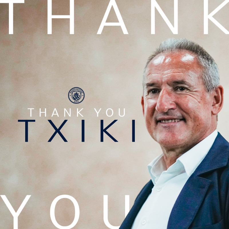 ManCity's tweet photo. Txiki Begiristain has officially departed his role as Director of Football at Manchester City following 13 incredible years at the Club.
 
Find out more ⤵️
