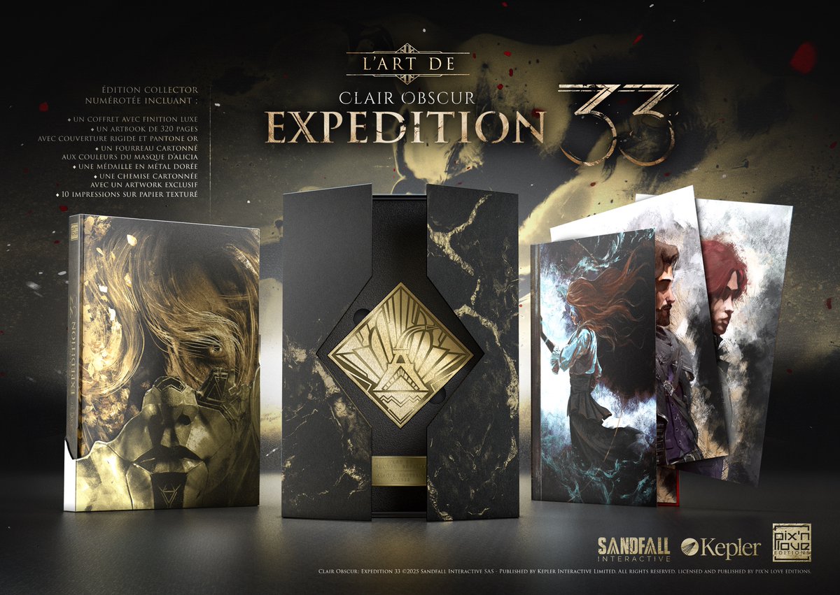 Editions Pix'n Love (@pixnlove) on Twitter photo ⚔️ Précommandes ouvertes ⚔️
Découvrez l'artbook officiel <a href="/expedition33/">Clair Obscur: Expedition 33</a> en deux versions :
⬜️ Classique
⬛️ Collector numérotée (exclusivité Pix'n Love disponible en précommande du 31 juillet au 16 septembre)
➡️ Infos sur editionspixnlove.com
<a href="/SandfallGames/">Sandfall Interactive - CO:E33 out now!</a> ⚔️ Précommandes ouvertes ⚔️
Découvrez l'artbook officiel <a href="/expedition33/">Clair Obscur: Expedition 33</a> en deux versions :
⬜️ Classique
⬛️ Collector numérotée (exclusivité Pix'n Love disponible en précommande du 31 juillet au 16 septembre)
➡️ Infos sur editionspixnlove.com
<a href="/SandfallGames/">Sandfall Interactive - CO:E33 out now!</a>
