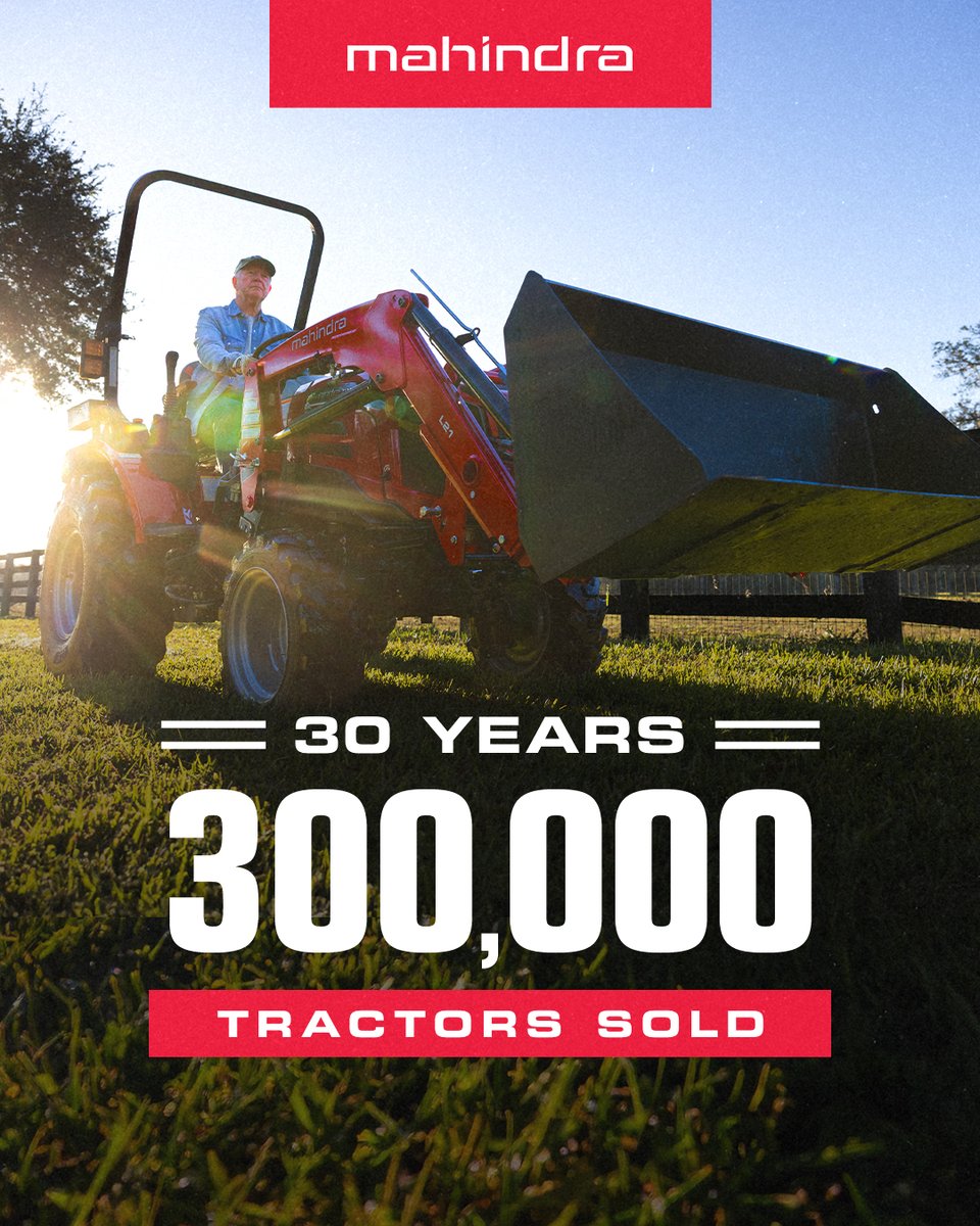 30 years of trust. A journey built together.
Every tractor, a handshake. Every mile, a bond.
Thank you for making us part of your journey. ❤
.
.
#mahindraTough #mahindratractors