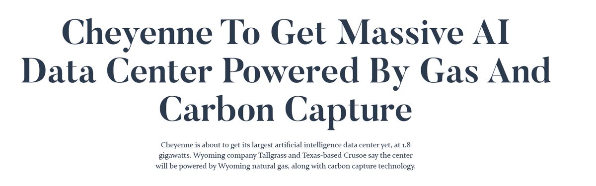 NG CCS is being built for data centers!

Tallgrass and Crusoe Energy are partnering on a 1.8GW (capacity to scale to 10 GW) facility powered by renewables and natural gas with CCS.
