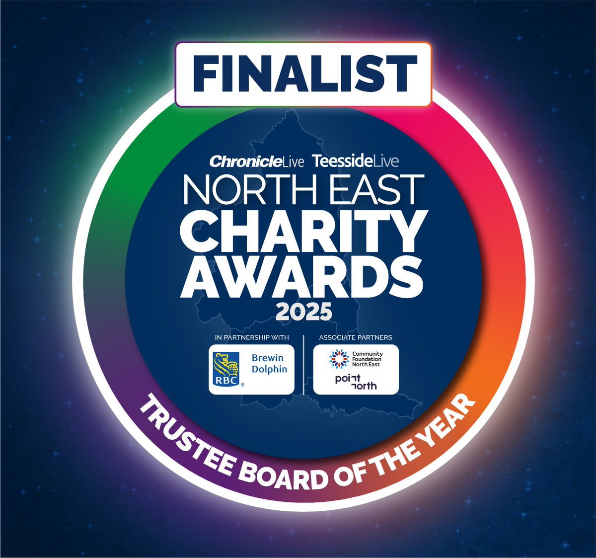 🏆 Trustee Board of the Year

Huge news! Our Trustee Board has been shortlisted for Trustee Board of the Year at the 2025 North East Charity Awards! 🎉

Their guidance, passion, and commitment help shape everything we do and we’re proud to see that recognised. 💙 Thank you!