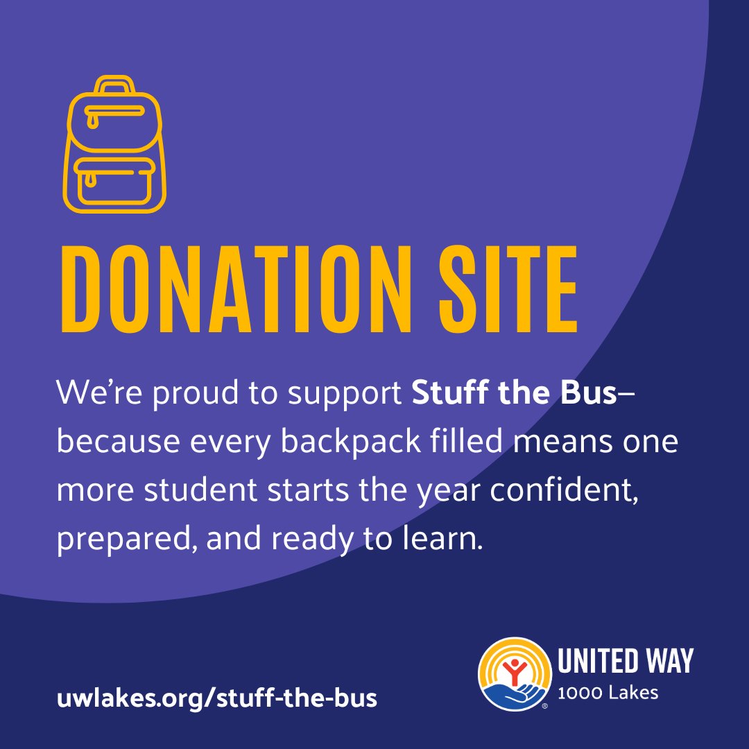 🎒 We’re teaming up with United Way of 1000 Lakes to provide personalized backpacks for students across the region.

🛍️ Shop, pack, and drop off your backpack by August 27 at our Grand Rapids office location.

📍 uwlakes.org/stuff-the-bus
#StuffTheBus #PaulBunyanCommunity