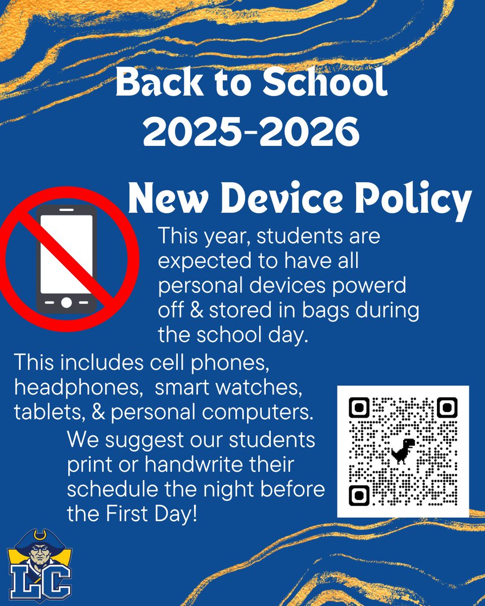 We wanted to share some tips, tricks, and reminders to our families as we get ready for the first day.  Our first one is the new device policy. #WeAreLC