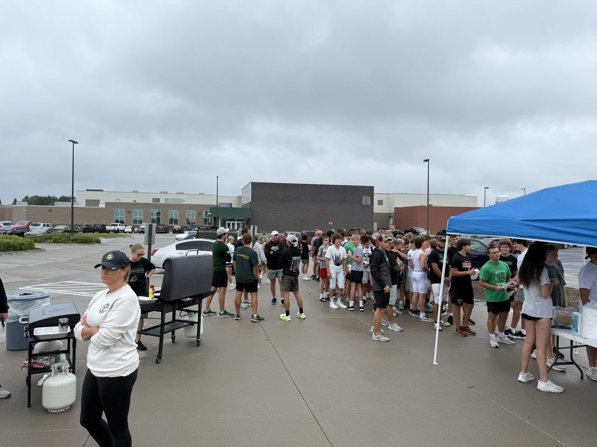 Thankfully the rain moved out in time to serve some pancakes and sausage to so many students.  Celebrating all the hard work these young people have put in all summer to prepare for their upcoming seasons. 
It’s a GREAT day to be a Dragon

Thanks to all the volunteers who helped