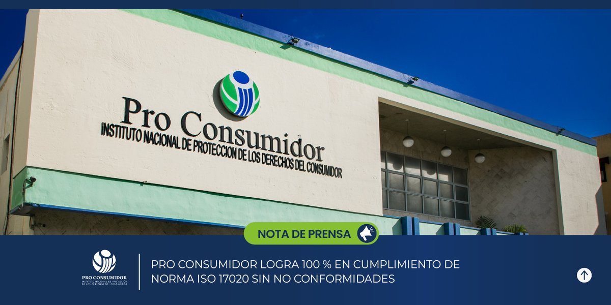 Pro Consumidor logra 100 % en cumplimiento de norma ISO 17020 sin no conformidades
.
.
lnkd.in/eZqchGwH