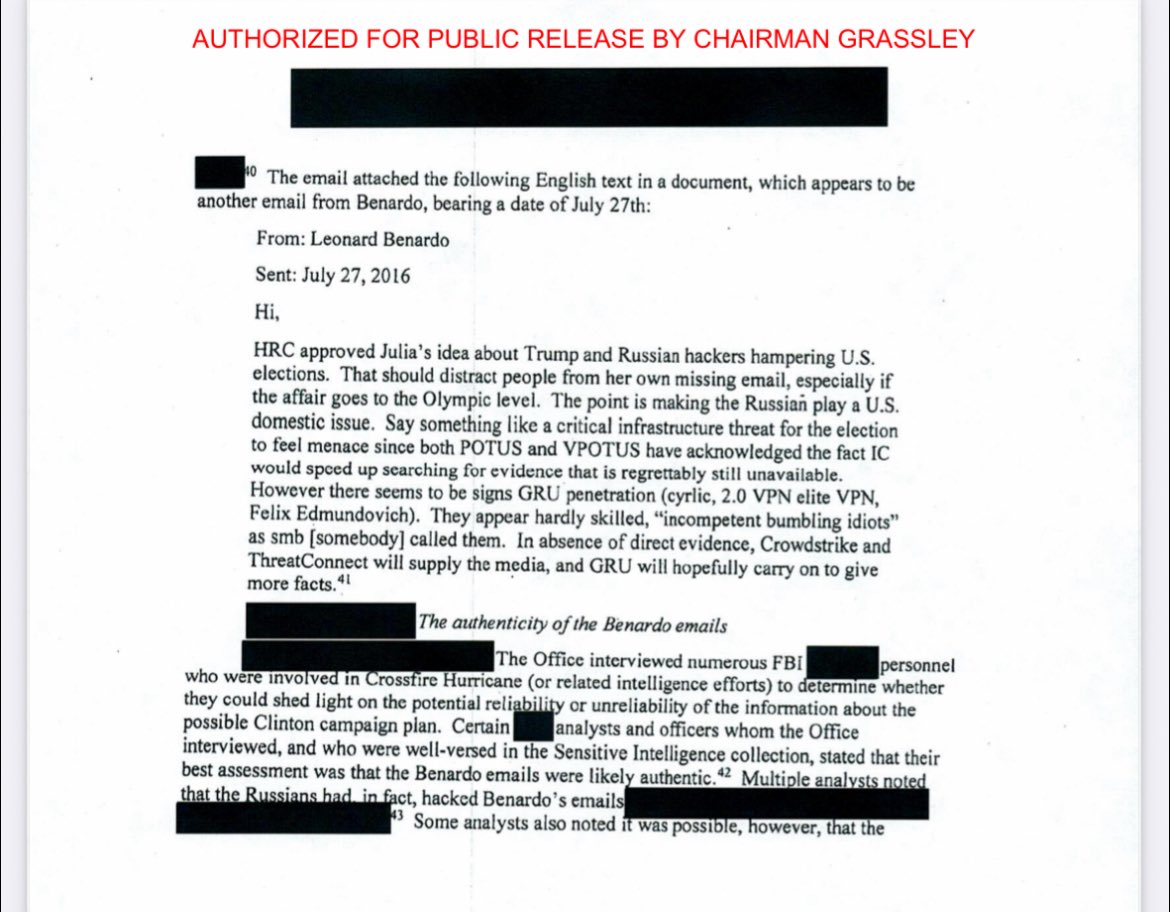 “HRC approved”

“Should distract people”

“The point is making the Russian play a U.S. domestic issue”

“Evidence that is regrettably still unavailable”

“In absence of direct evidence, Crowdstrike and ThreatConnect will supply the media”

A scam from the very beginning.