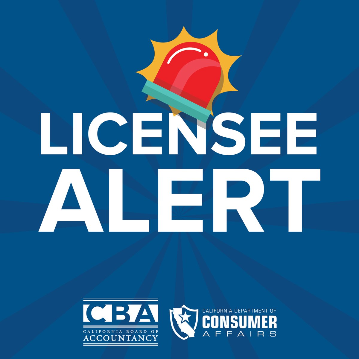 License Renewal Reminder! Close to completing year 1 of your 2-year renewal cycle? Stay on track with CE! Required: at least 20 hours of CE each year during your 2-year renewal period - with a minimum of 12 hours in technical subject matter. More info at: cba.ca.gov