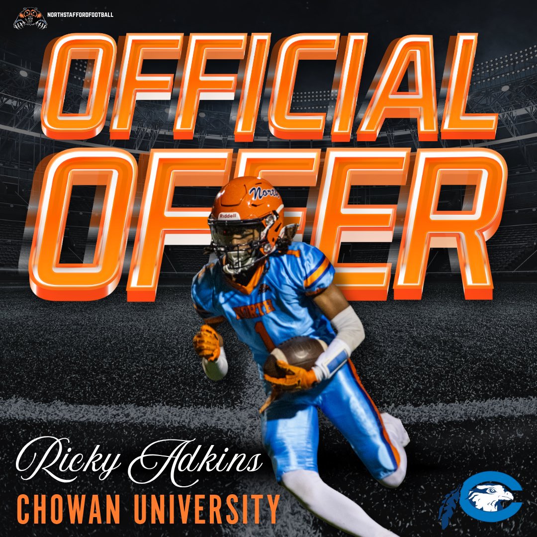 North Stafford Football (@nshswolverinefb) on Twitter photo Congratulations to <a href="/RickyAdkins_/">Ricky “Twitch” Adkins</a> on his official offer to Chowan University 👊🏾👊🏾👊🏾 Congratulations to <a href="/RickyAdkins_/">Ricky “Twitch” Adkins</a> on his official offer to Chowan University 👊🏾👊🏾👊🏾