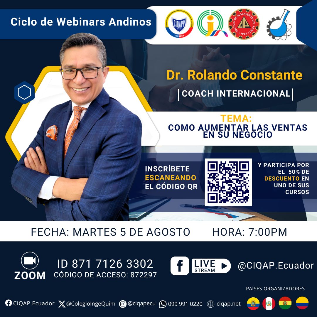 ColegioIngeQuim's tweet photo. Webinars Andinos 
Enlace de inscripción: https://t.co/A22U2ssxLA
📌Modalidad Virtual https://t.co/qtahunKvs0...
o ingresando el ID 871 7126 3302
Código de acceso: 872297 https://t.co/gDMee6Cm8a