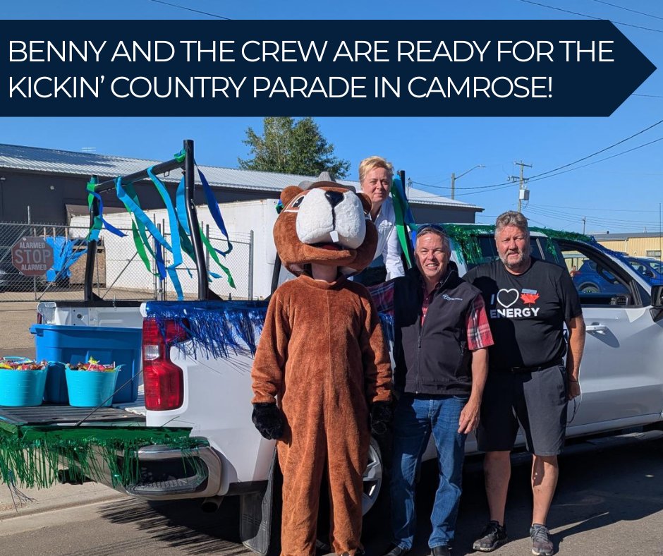 Benny and the crew are out in Camrose today to take part in the Kickin' Country Parade! Make sure to give them a wave if you see them!
 #camrose #kickincountryparade #BennysAdventures