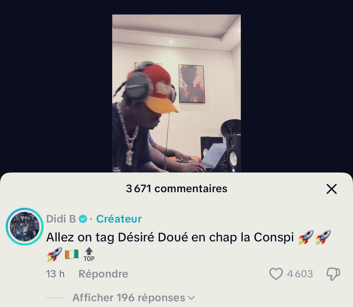 katiola_'s tweet image. Ya comment il est gênant.😏

Au moins Booba rends vraiment hommage à Doué à travers les paroles de sa chanson. 

Mais et Didi B lui?🤔 C'est surfer sur la hype, utiliser son propre frère comme chair à canon dans un beef qui ne le regarde pas... Tout ça, pour quémander un peu de